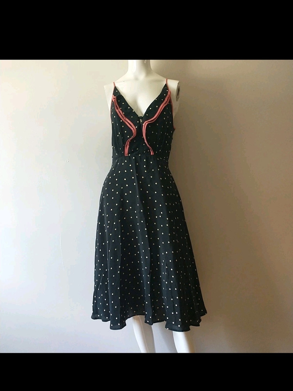 Girls from Savoy Gull Wing Dress Black Silk Rockabilly Pinup